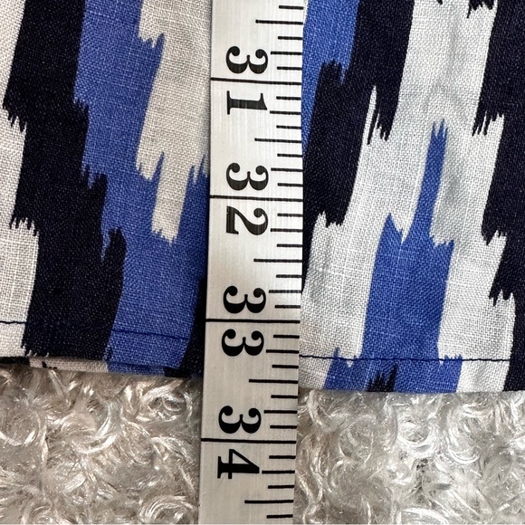 Talbots Chevron Ikat 100% Linen Cover Up Tunic Dress Sz M - Picture 8 of 10